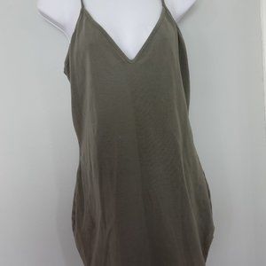 Express bodycon green v neck dress